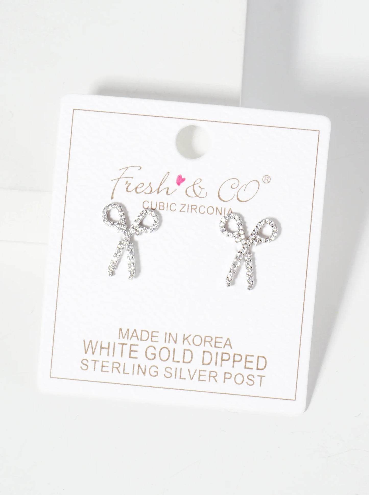 18K-Gold-Dipped Pave-Set Cubic-Zirconia Scissors Stud Earrings