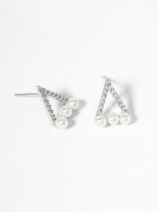 18K Gold Dipped CZ Pave Dainty Circle Post Stud Earrings