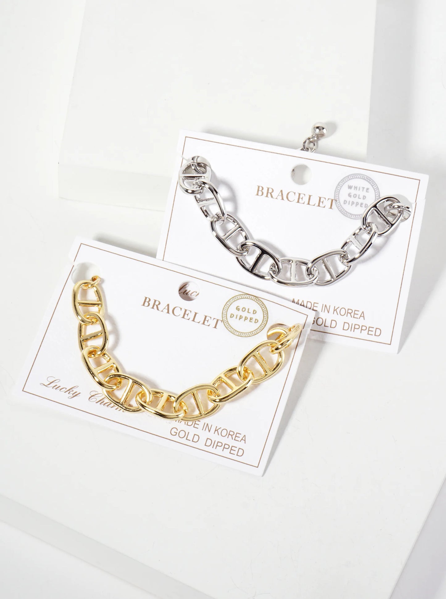 18K-Gold-Dipped Polished Brass 16mm Mariner-Chain Bracelet