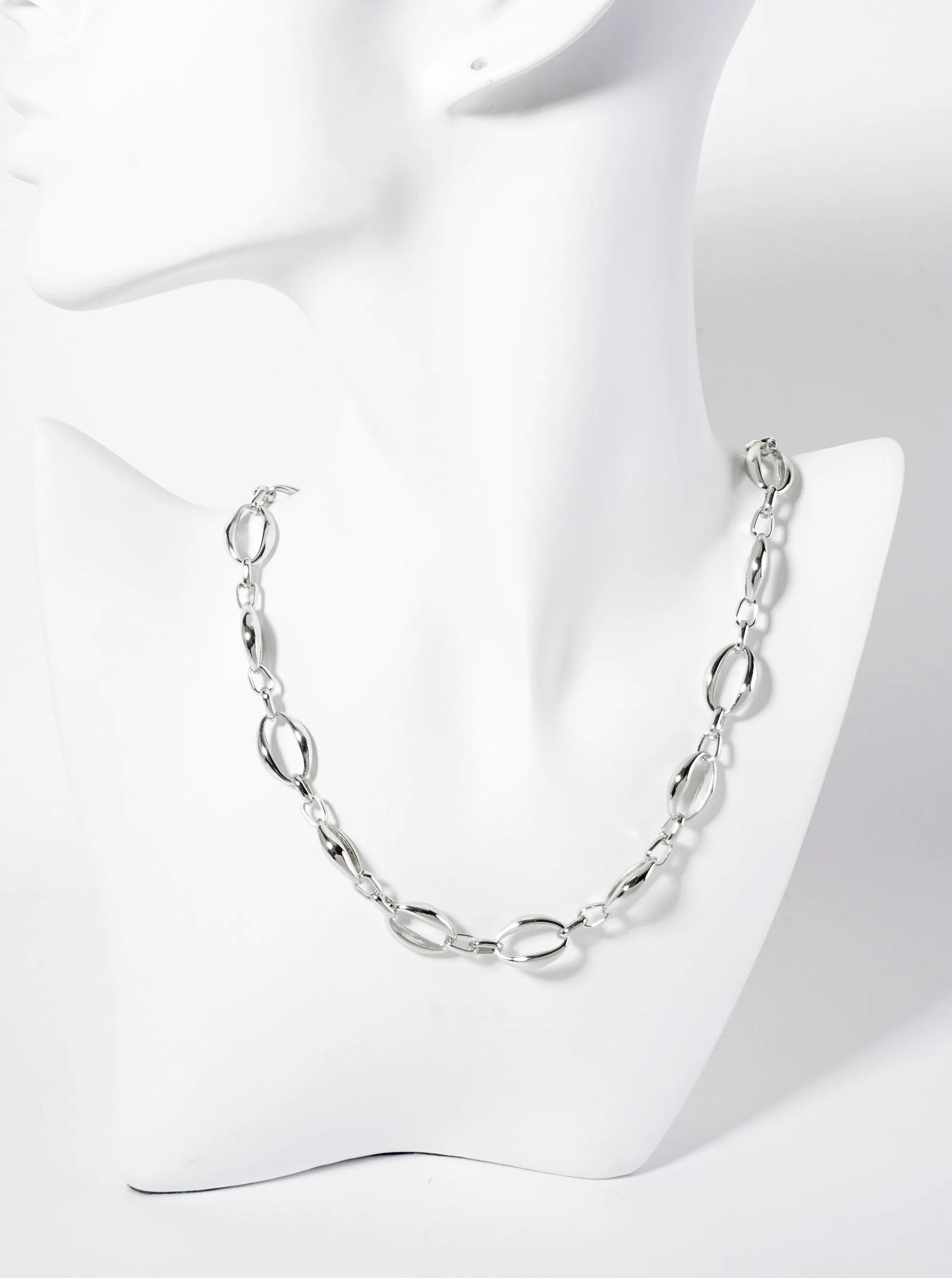 18K-Gold-Dipped Polished Oval-Shaped 16-7mm Chain Necklace