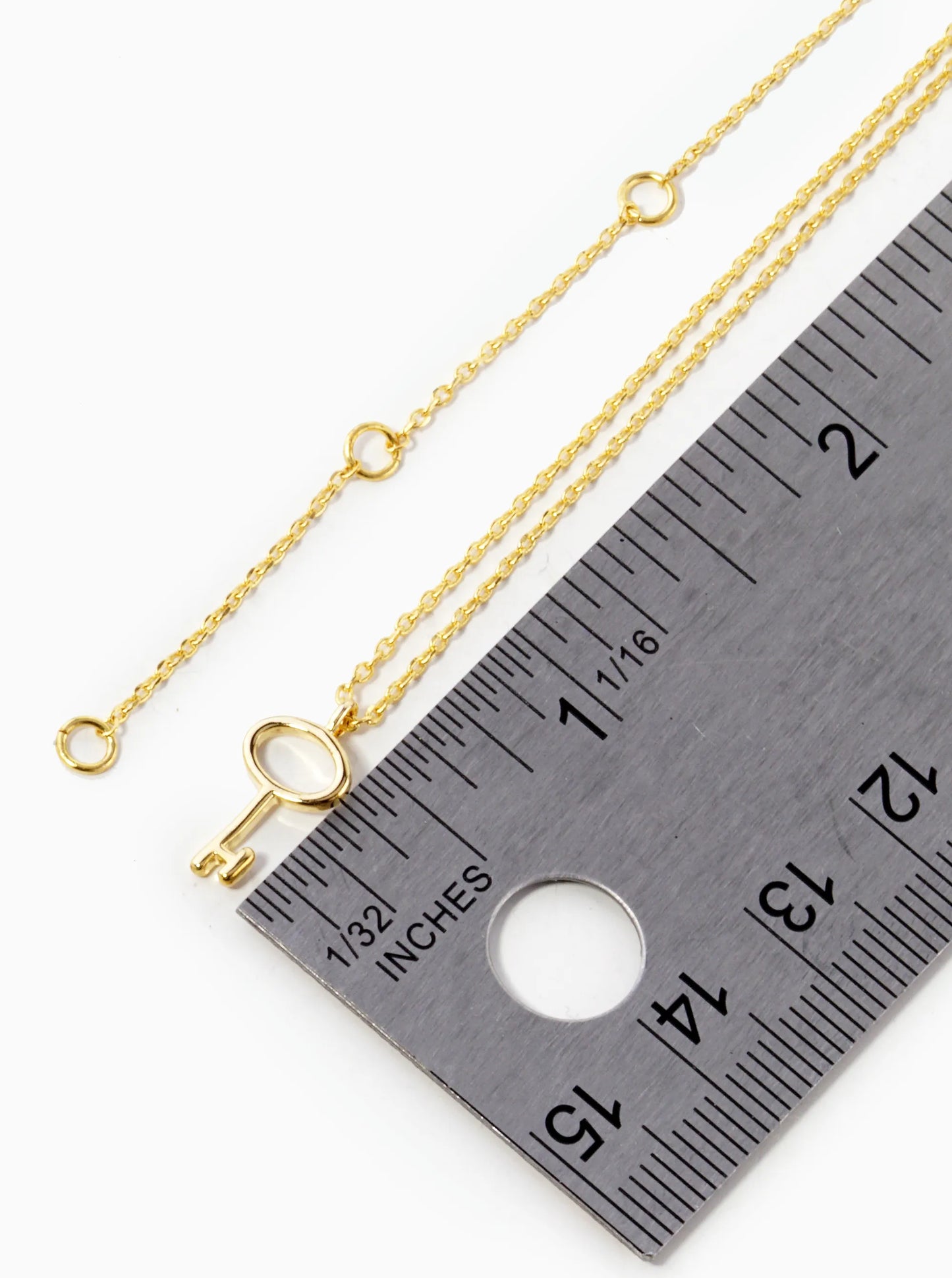 18K Gold Dipped Simple Key Pendant Necklace