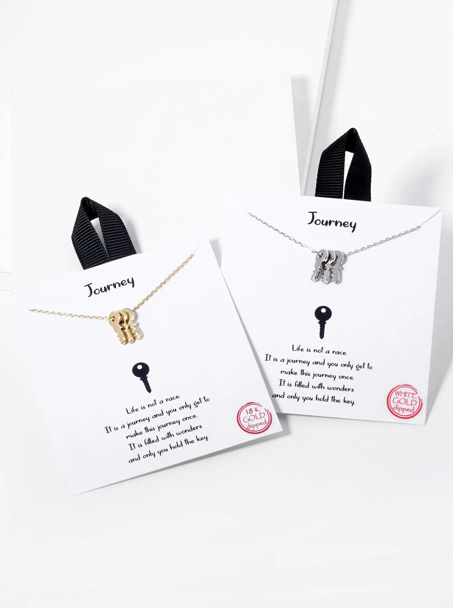 18K Gold Dipped Three Keys Pendant Necklace
