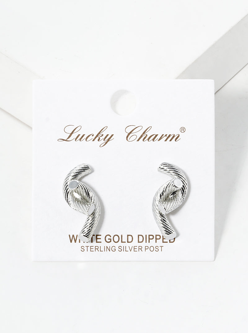 Animal-Theme 18K-Gold-Dipped CZ Rabbit Post Stud Earrings