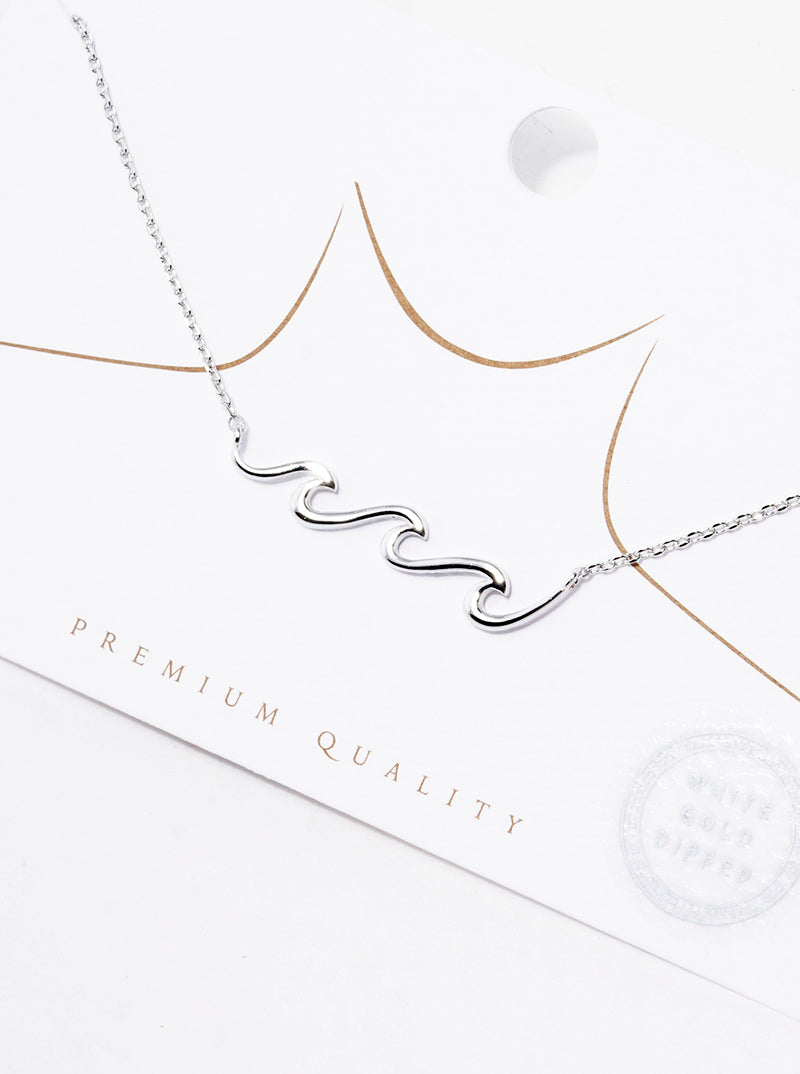 18K Gold Dipped Wave Pendant Necklace