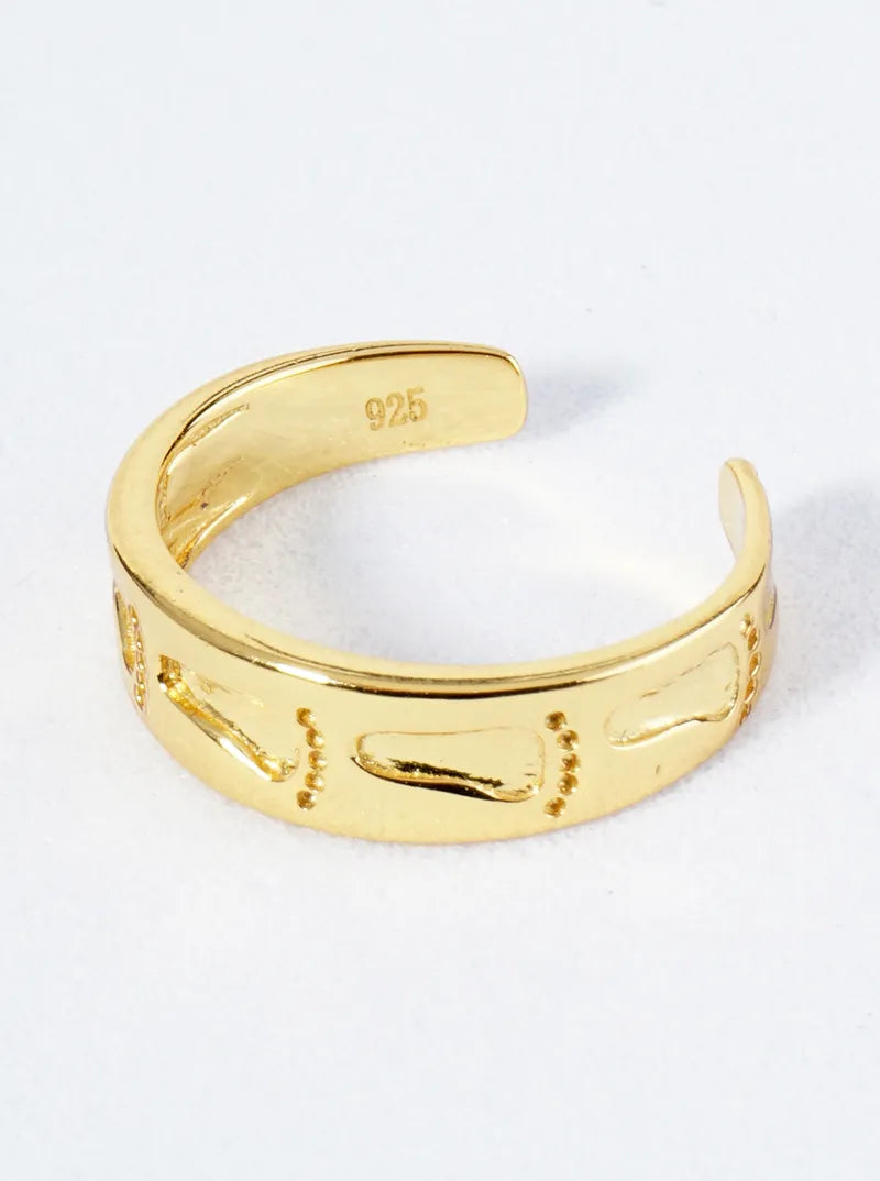 18K Gold Plated 925 Sterling Silver Adjustable Toe Ring