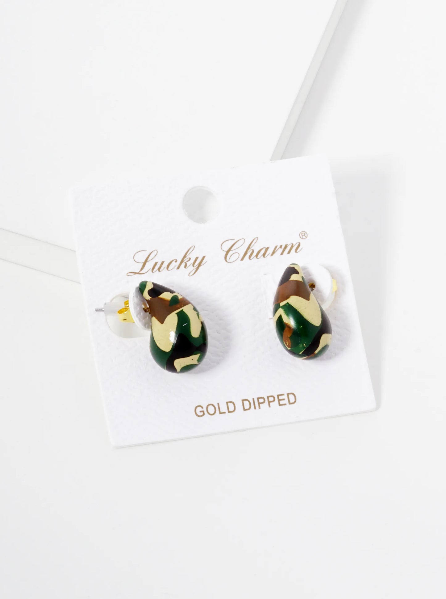 18k Gold Dipped 0 75 Inch Hollow Puffy Teardrop Stud Earrings
