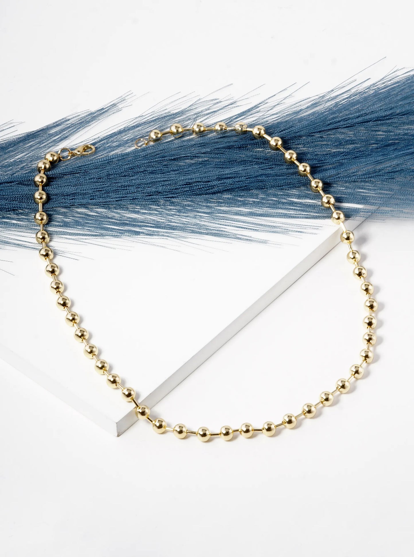 White Gold Dipped 18 Inch Ball Chain Necklace