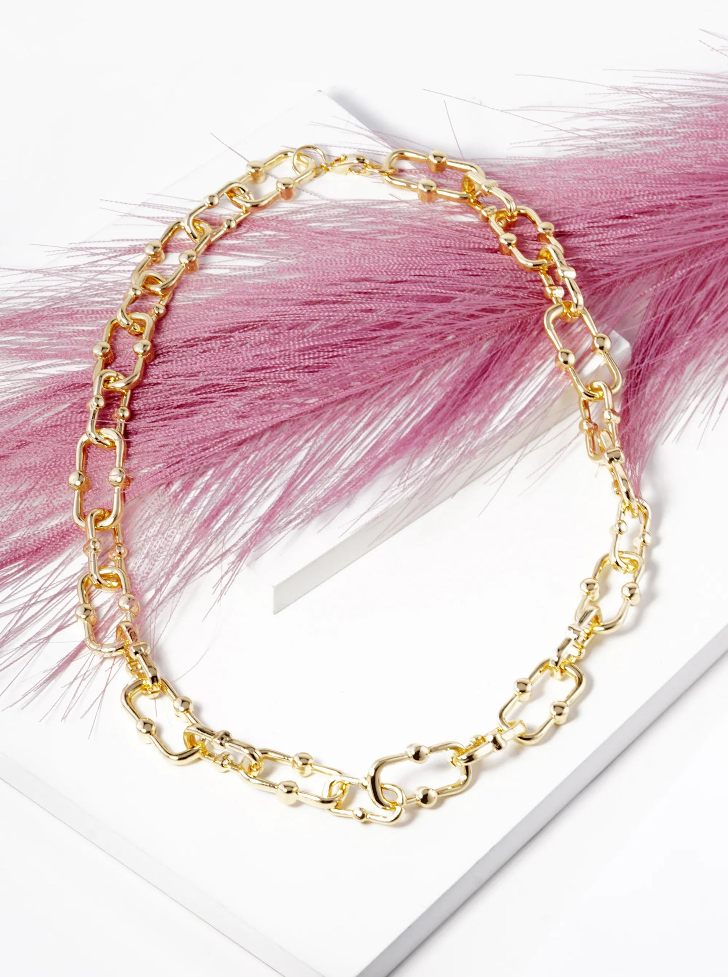 White Gold Dipped 18 Inch Brass Link Chain Necklace