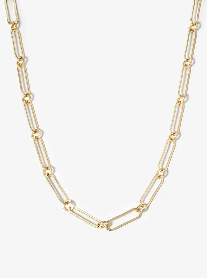 White Gold Dipped 20mm Flat Link Chain Necklace