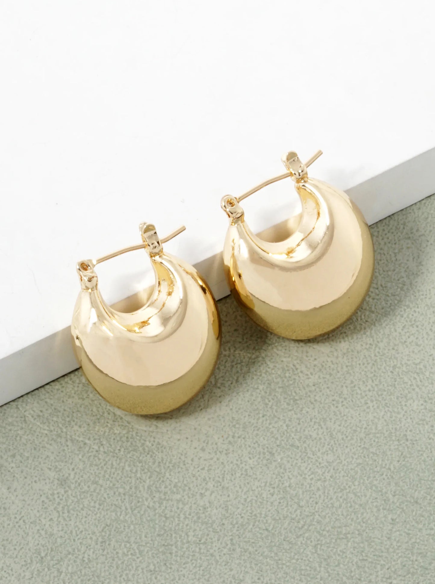White Gold Dipped 20mm Hollow Bold Hoop Earrings