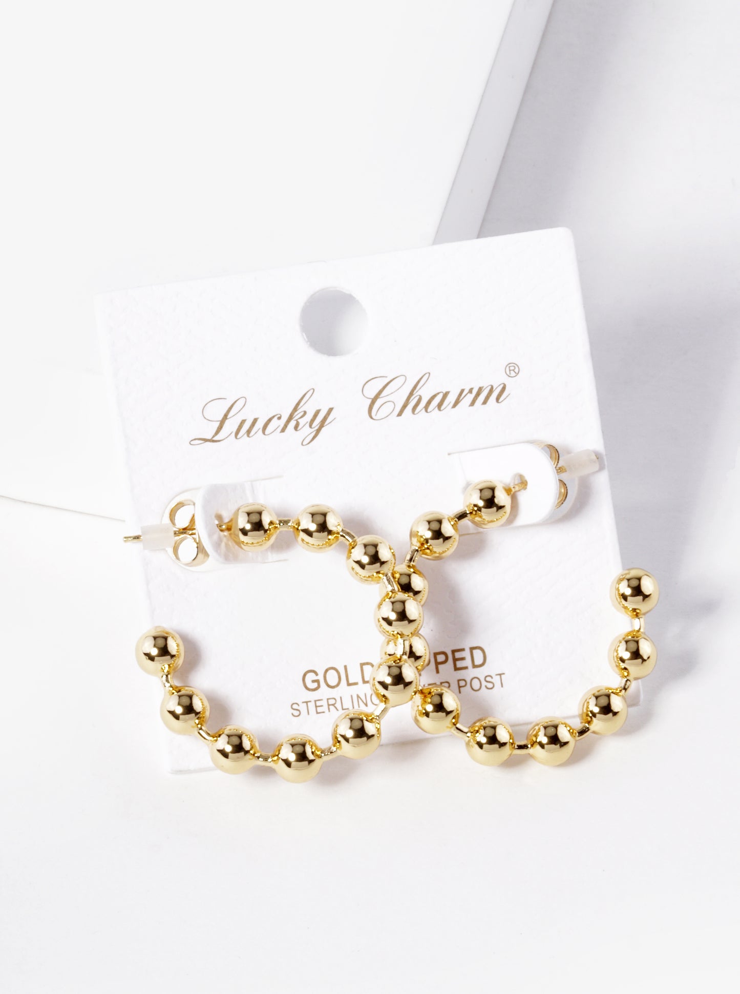 18k Gold Dipped 25mm Ball Hoop Earrings