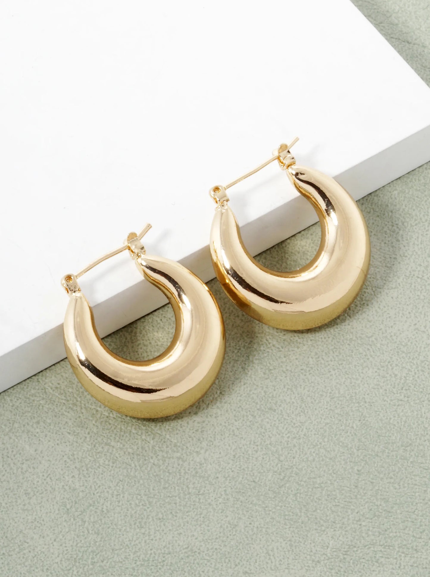 White Gold Dipped 25mm Hollow Bold Hoop Earrings
