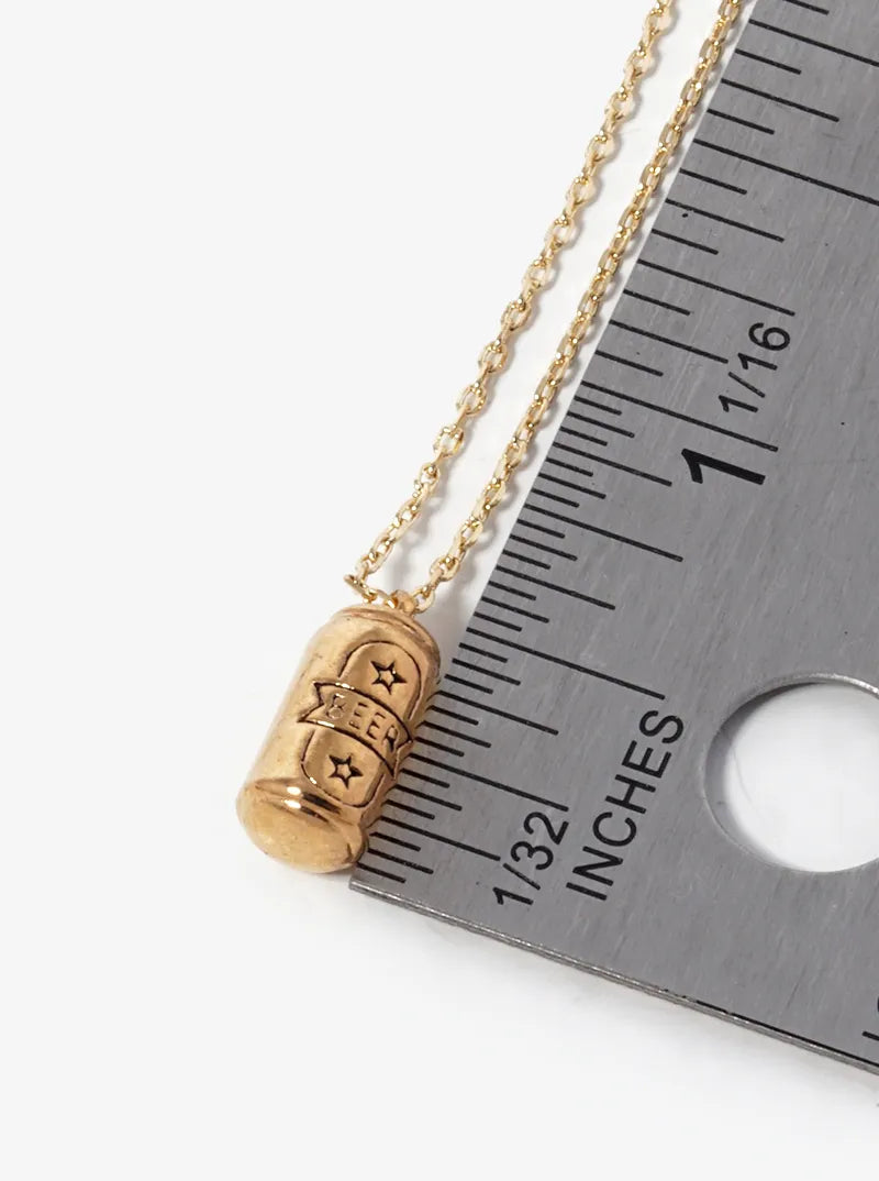18k Gold Dipped Beer Can Pendant Necklace