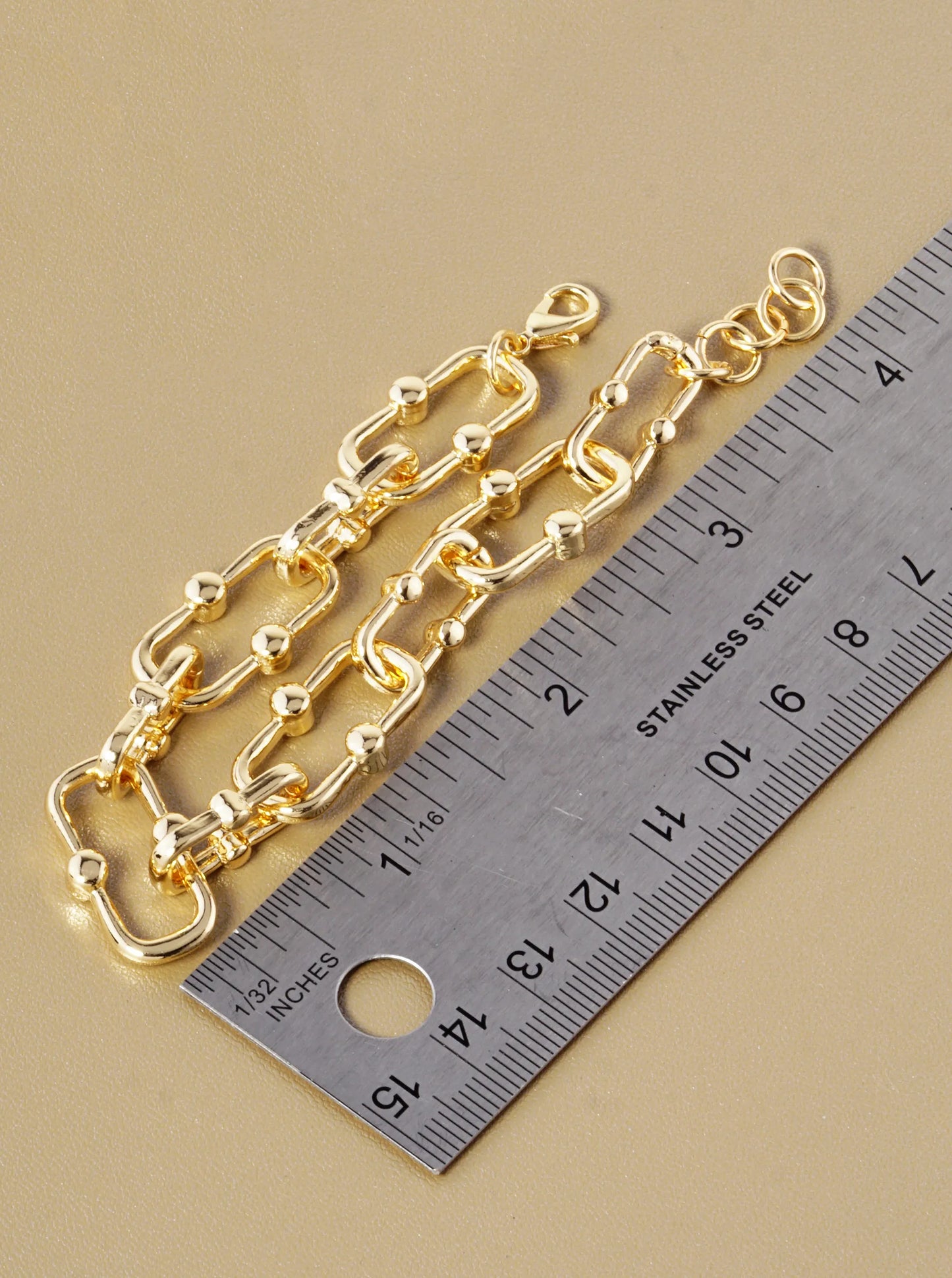 18k Gold Dipped Brass Link Chain Bracelet