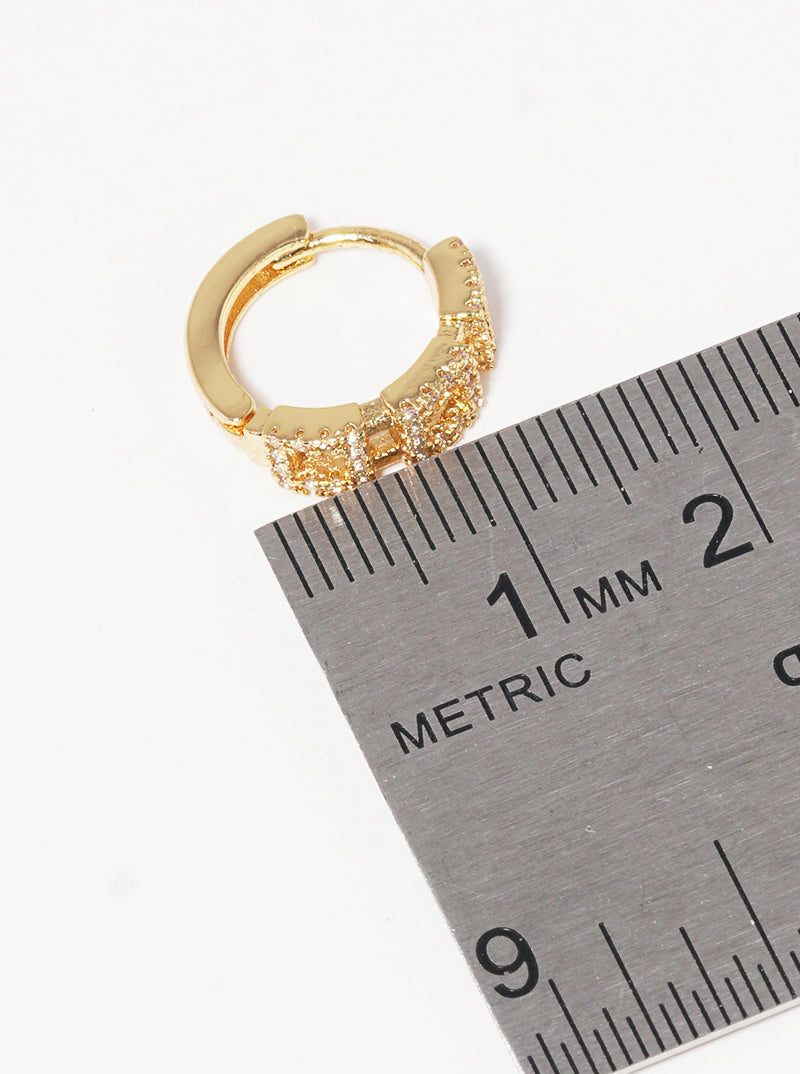 18k Gold Dipped CZ Hoop Earrings