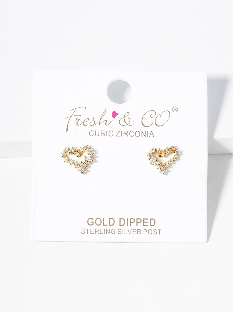 18K Gold Dipped Pearl Bead Drop CZ Ribbon Bow Post Stud Earrings