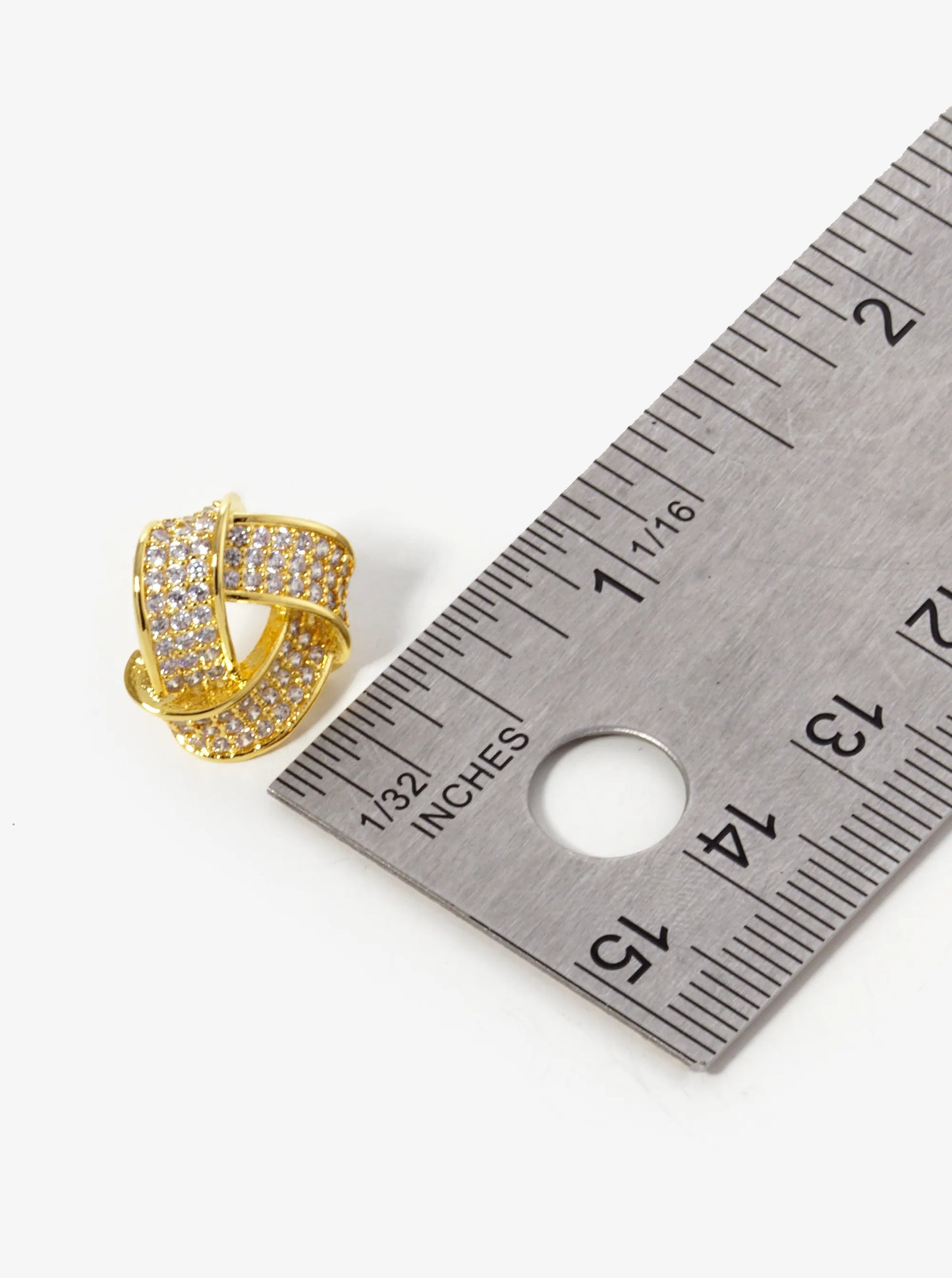 18k Gold Dipped CZ Pave Impossible Triangle Stud Earrings