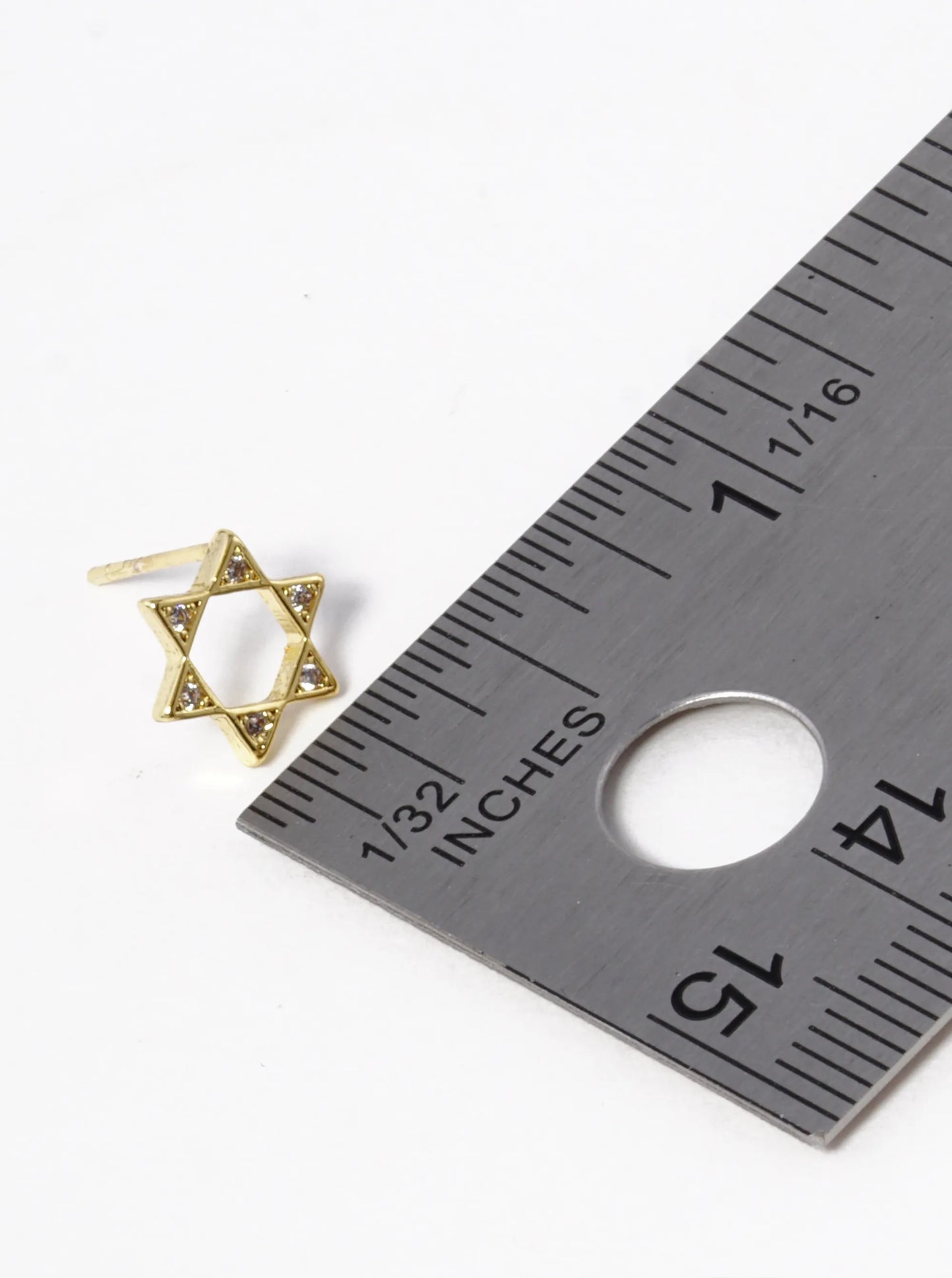 18k Gold Dipped CZ Pave Star Of David Stud Earrings