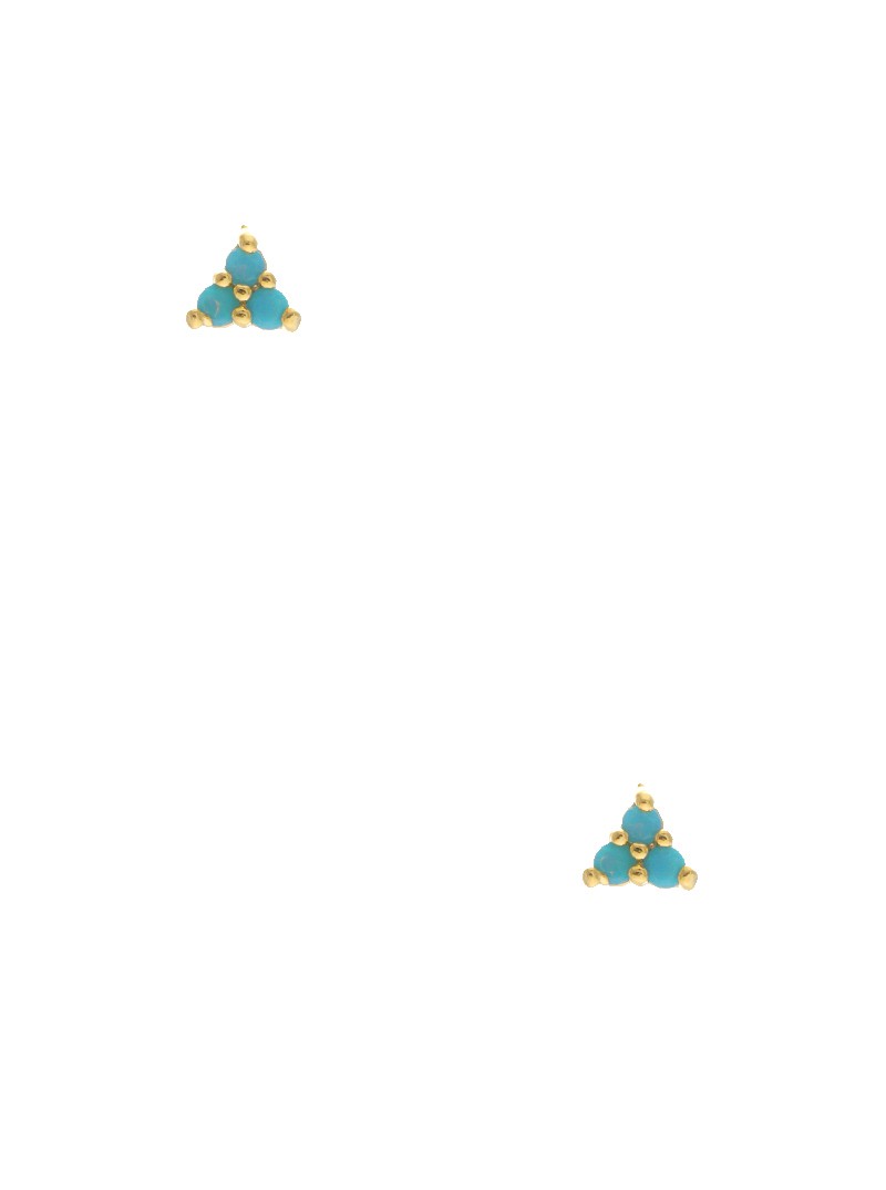 18k Gold Dipped Dainty CZ Stone Sterling Silver Post Stud Earrings