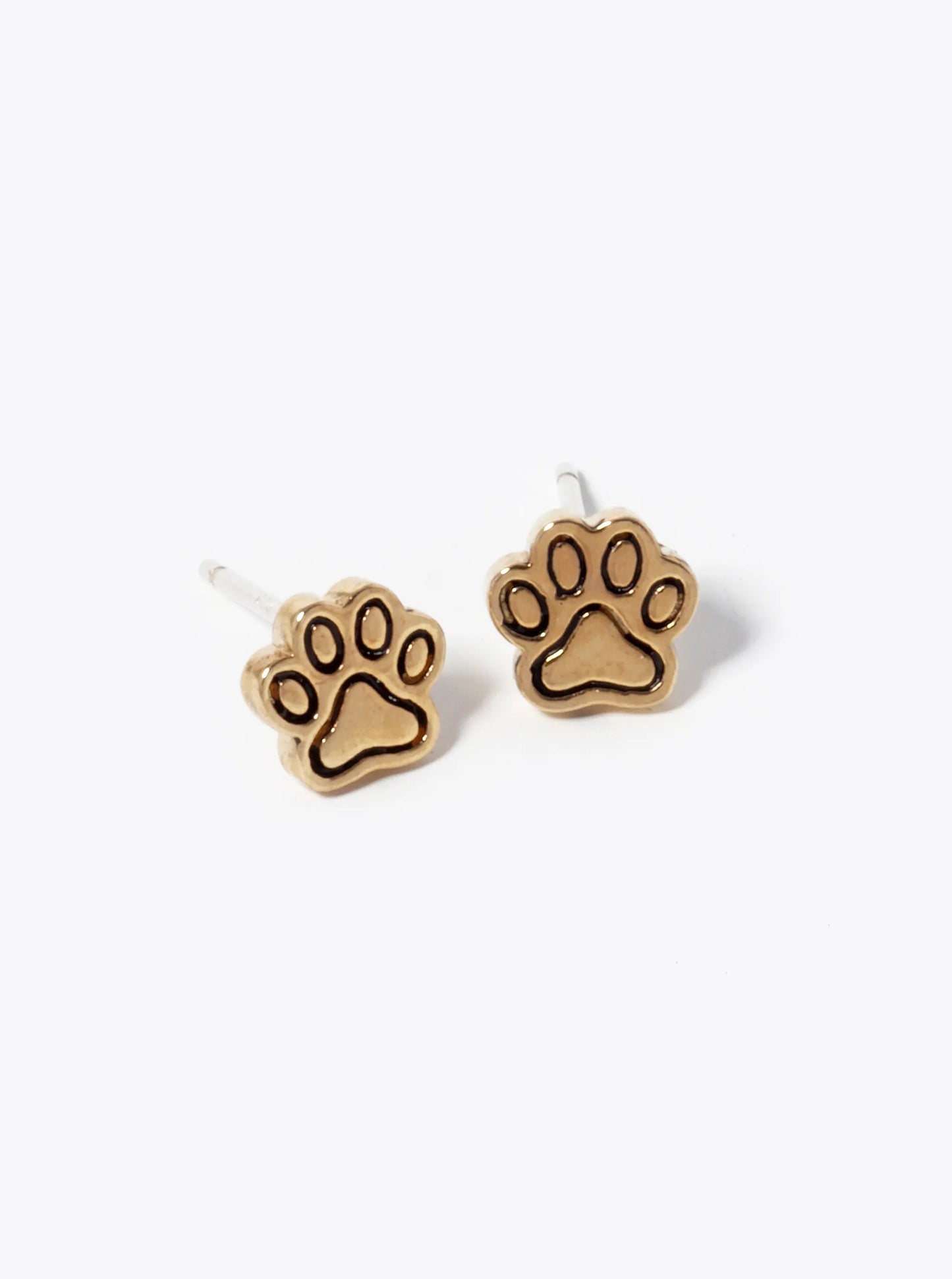18k Gold Dipped Dog Paw Stud Earrings