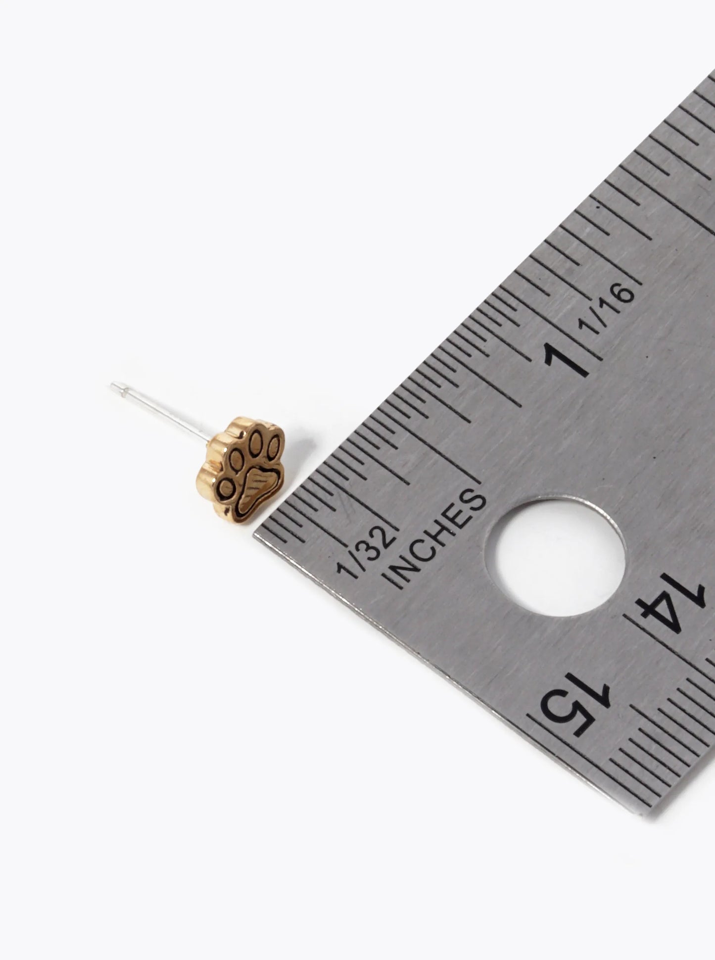 18k Gold Dipped Dog Paw Stud Earrings
