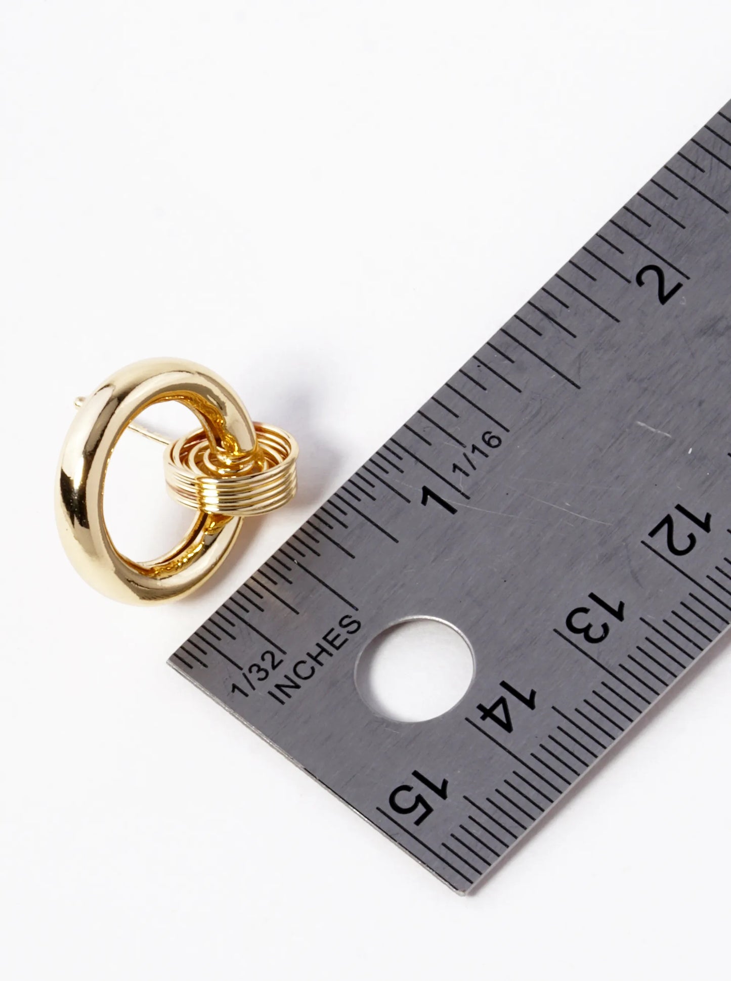 18k Gold Dipped Door Knocker Stud Earrings