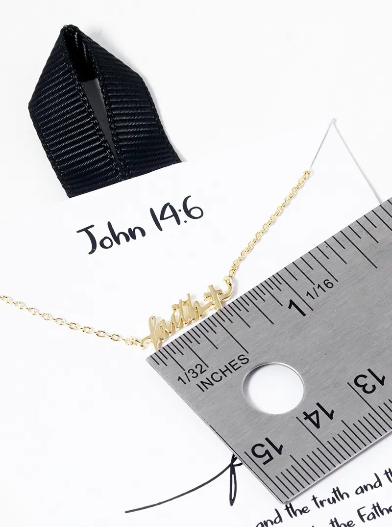 18k Gold Dipped Faith Cross Pendant Religious Necklace