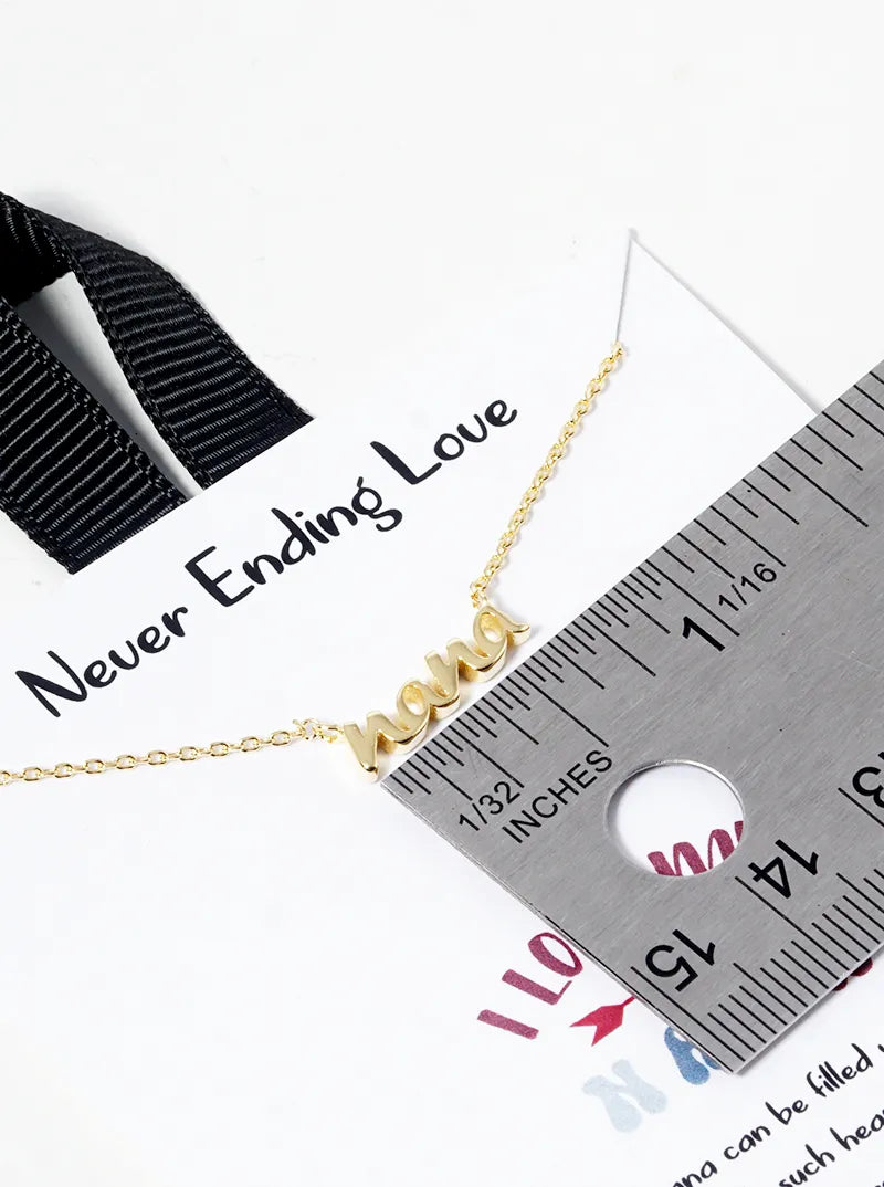 18k Gold Dipped Nana Pendant Delicate Necklace