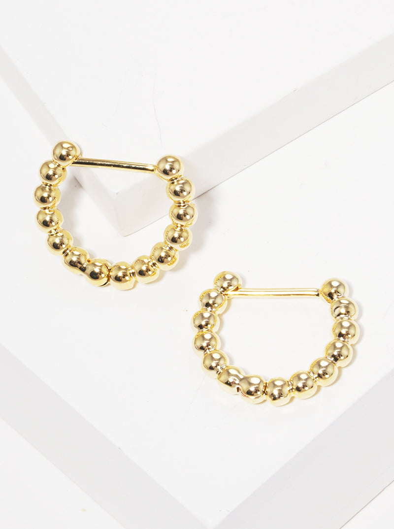 White Gold Dipped 10mm Ball Shape Hoop Earrings