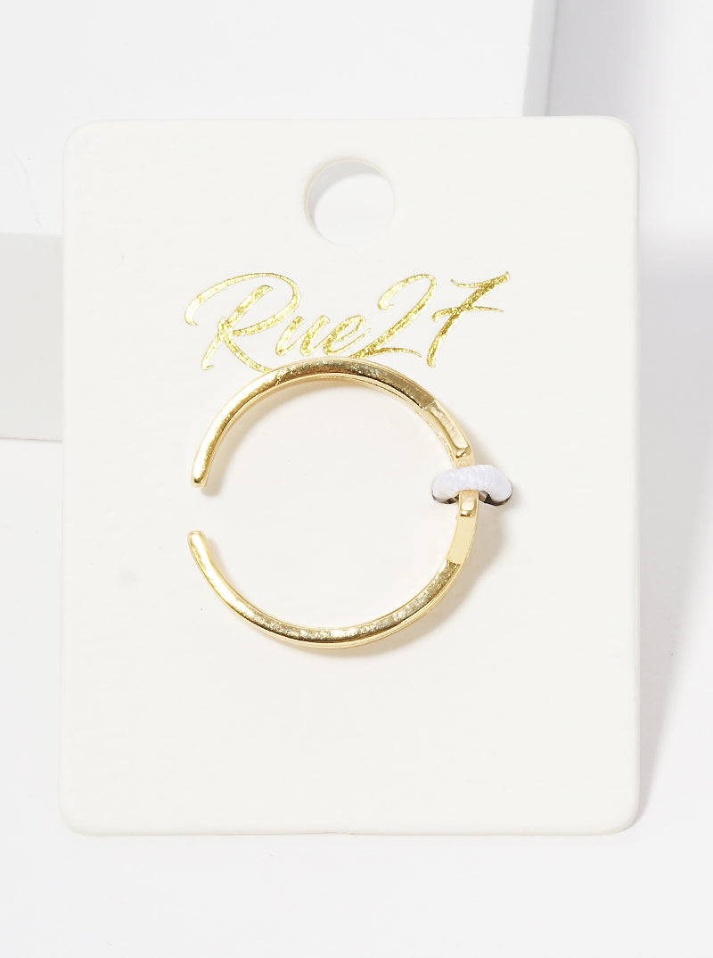 18k Gold Dipped CZ Pave Mountain Shape Adjustable Ring