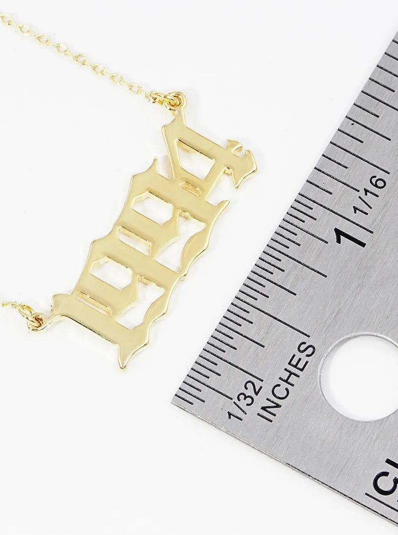 18k Gold Dipped 1994 Pendant Brass Necklace