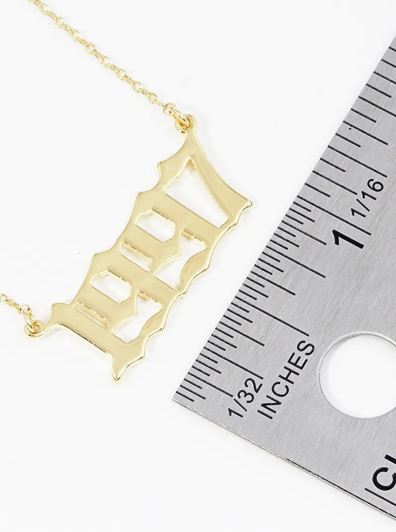 18k Gold Dipped 1997 Pendant Brass Necklace