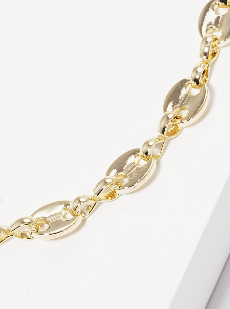 18k Gold Dipped 5mm Coffee Bean Chain Necklace