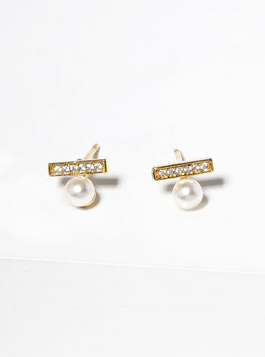 18K Gold Dipped CZ Pave Star Post Stud Earrings