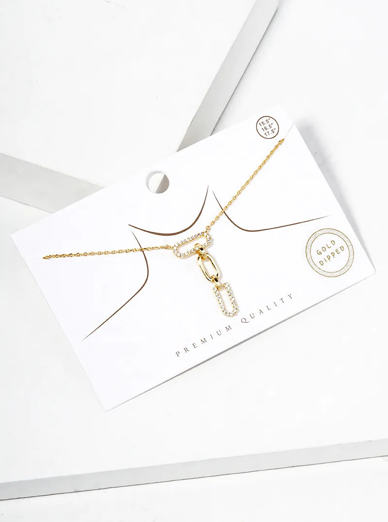 White Gold Dipped CZ Pave Curved Bar And Starburst Pendant Delicate Necklace