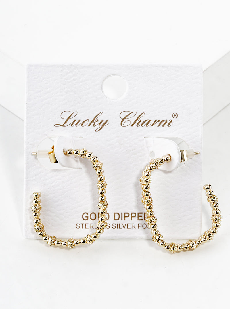 White Gold Dipped Twist Textured Metal 20mm Open Hoop Earrings