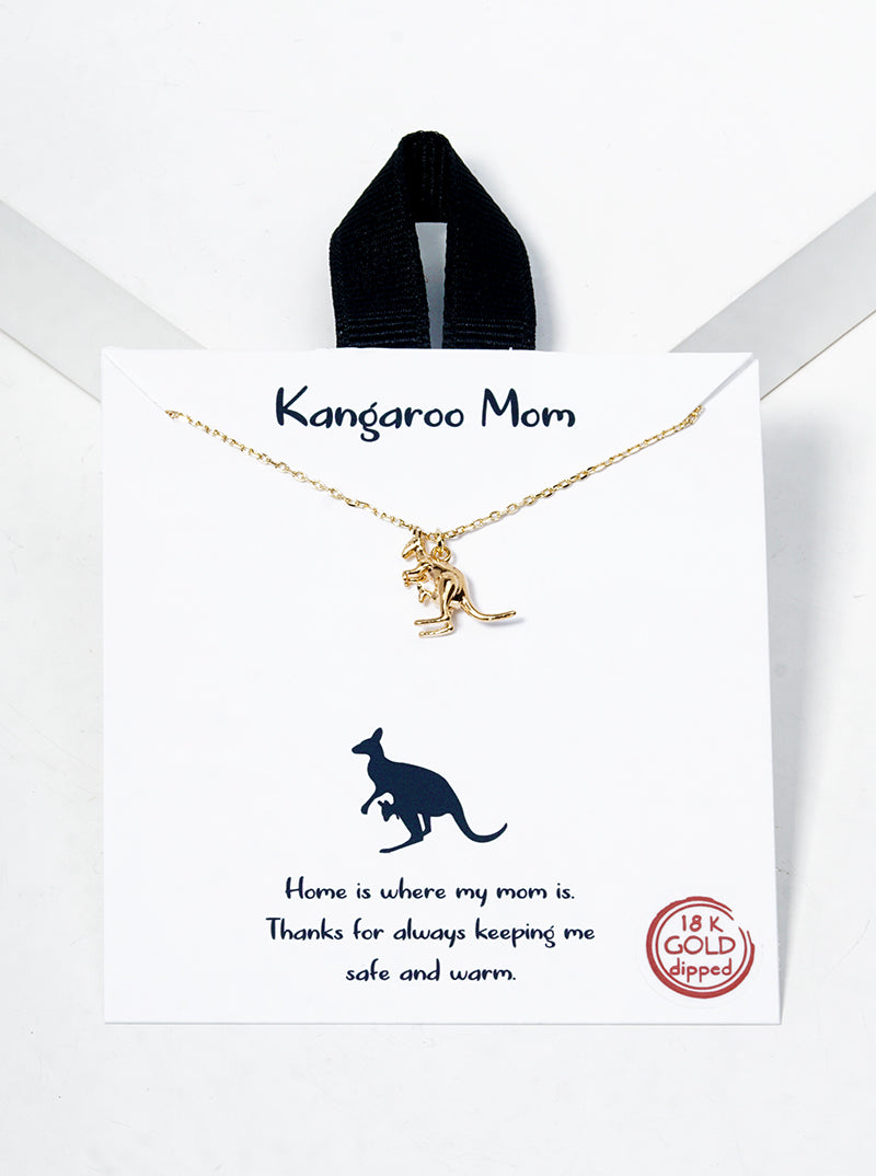 White Gold Dipped Kangaroo Pendant Necklace