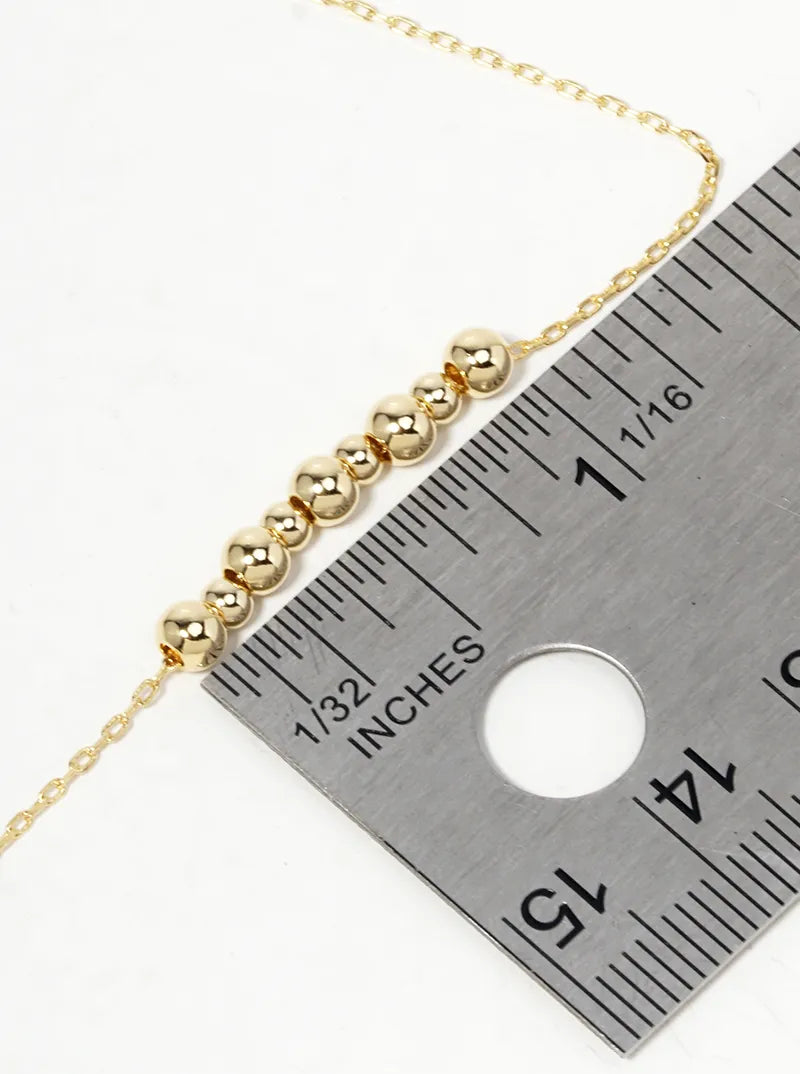 18k Gold Dipped Metal Bead Pendant Necklace