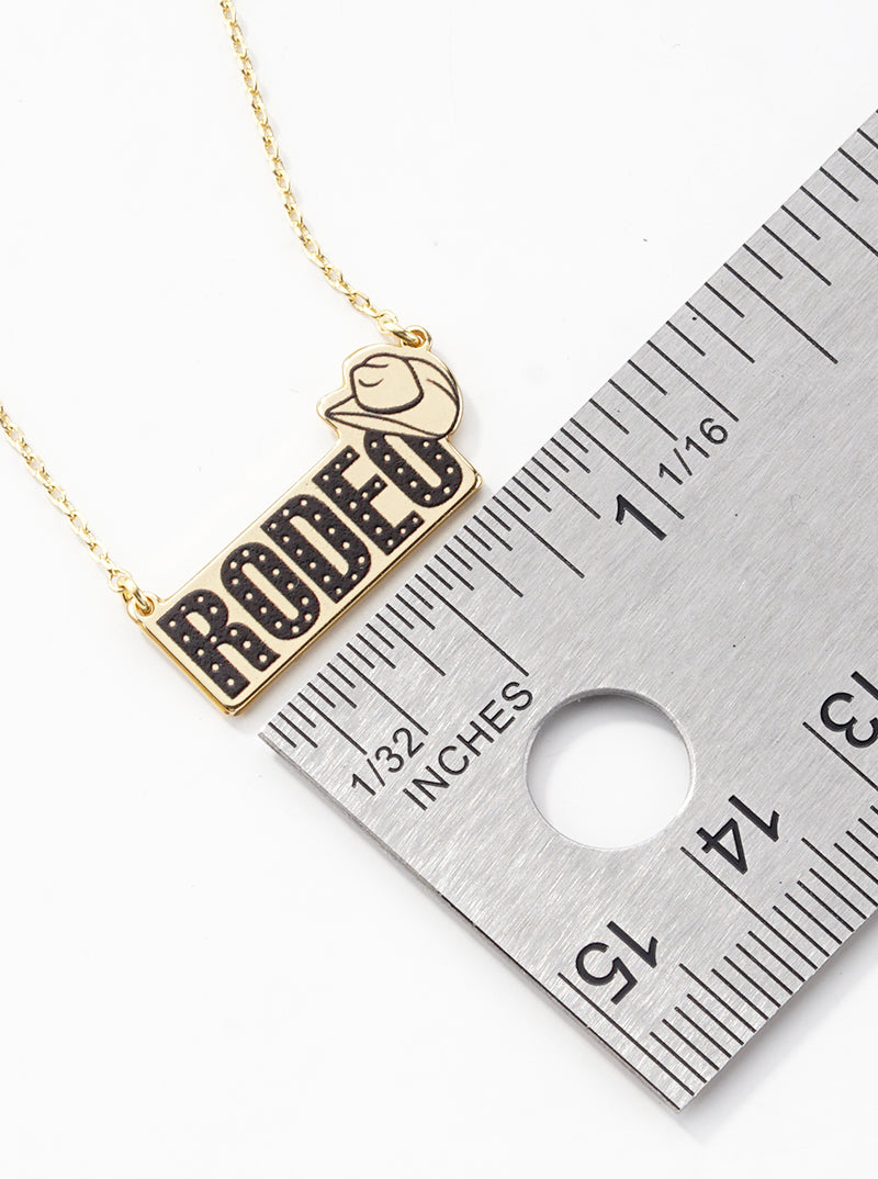 18k Gold Dipped Rodeo Cowboy Pendant Necklace