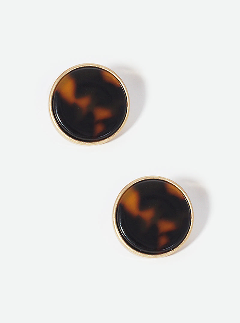 18mm Round-Shaped Button Stud Earrings