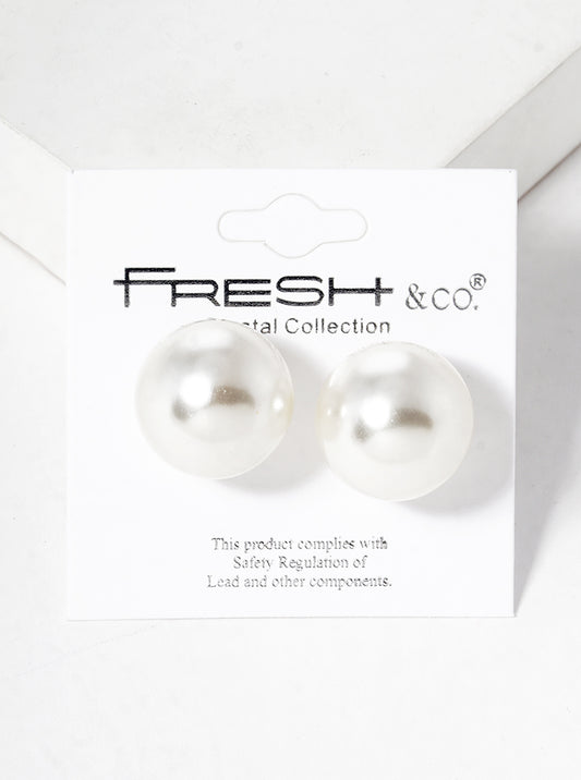 16mm Pearl Post Stud Earrings