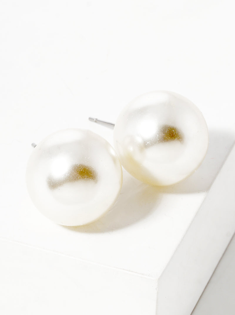 16mm Pearl Post Stud Earrings