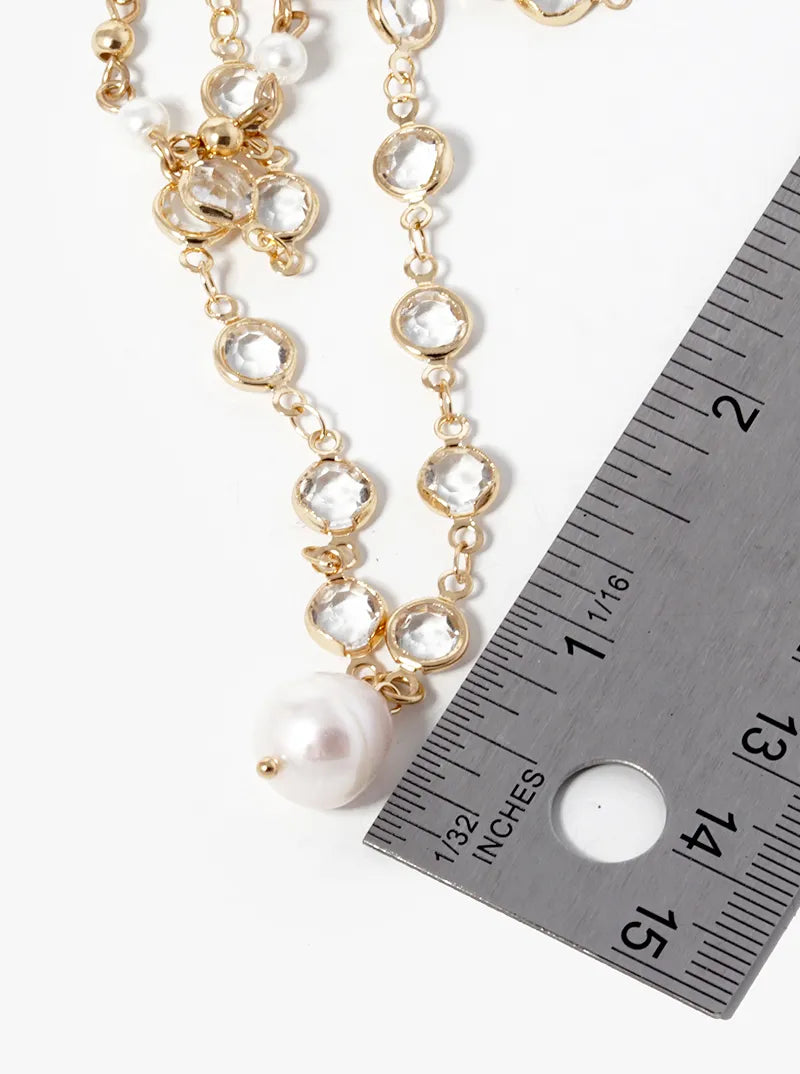 2-Pcs Set Freshwater Pearl Pendant Layered Necklace