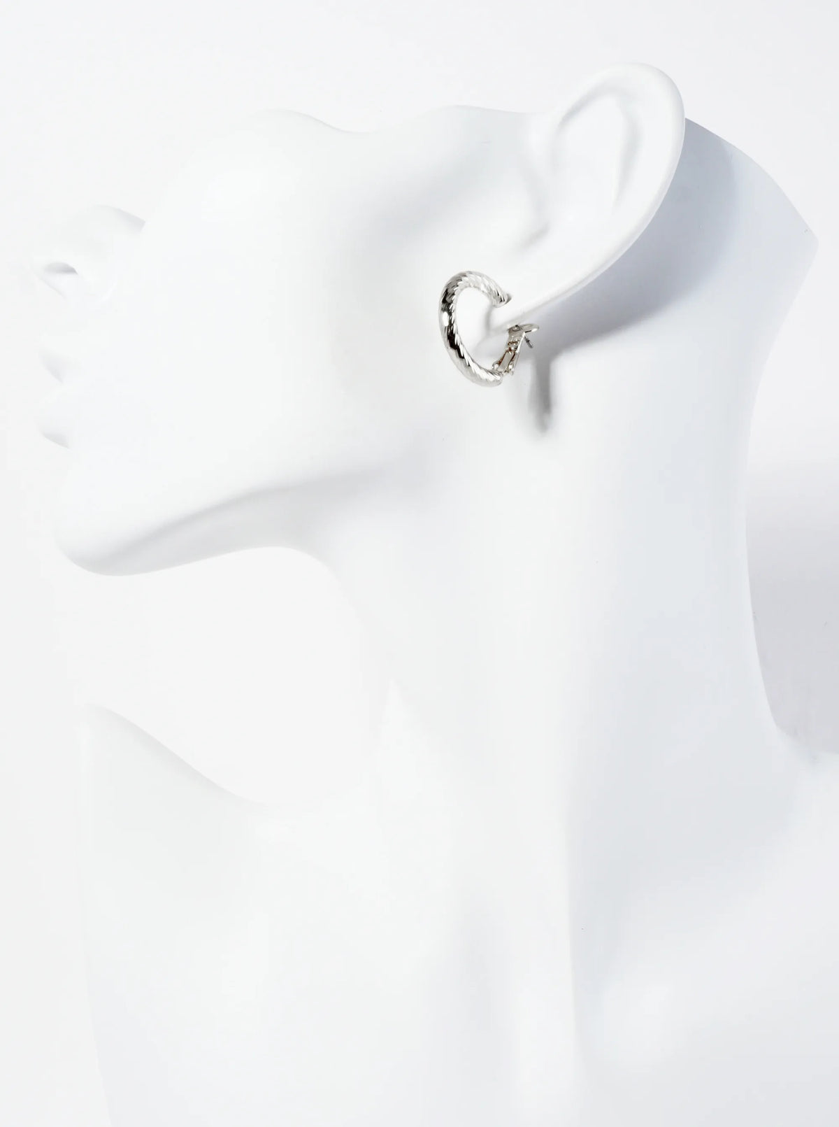 20mm 14K-Gold-Dipped Textured Brass Latch-Back Hoop Earrings With 3mm Thickness