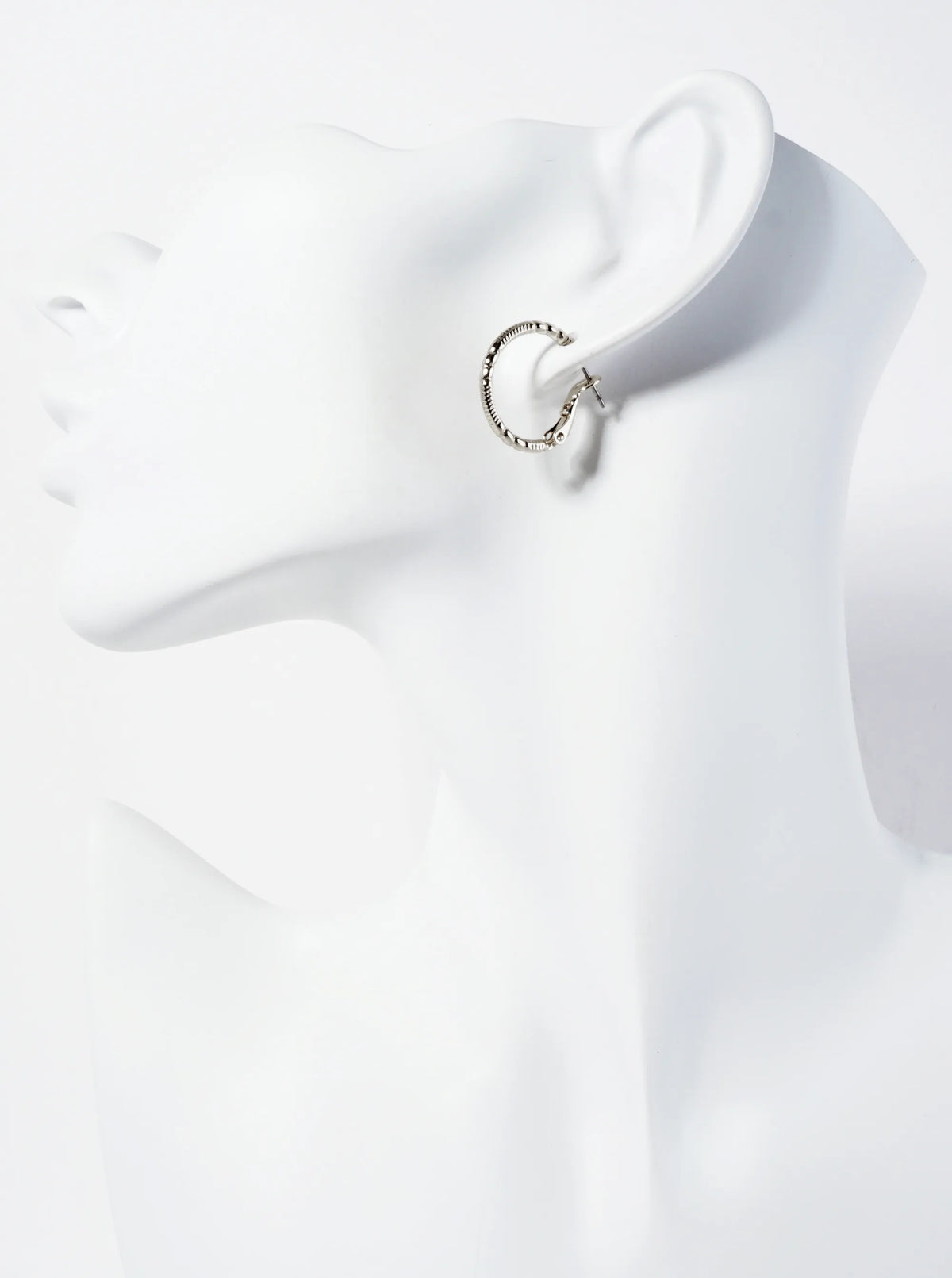 20mm 14K-Gold-Dipped Textured Latch-Back Hoop Earrings