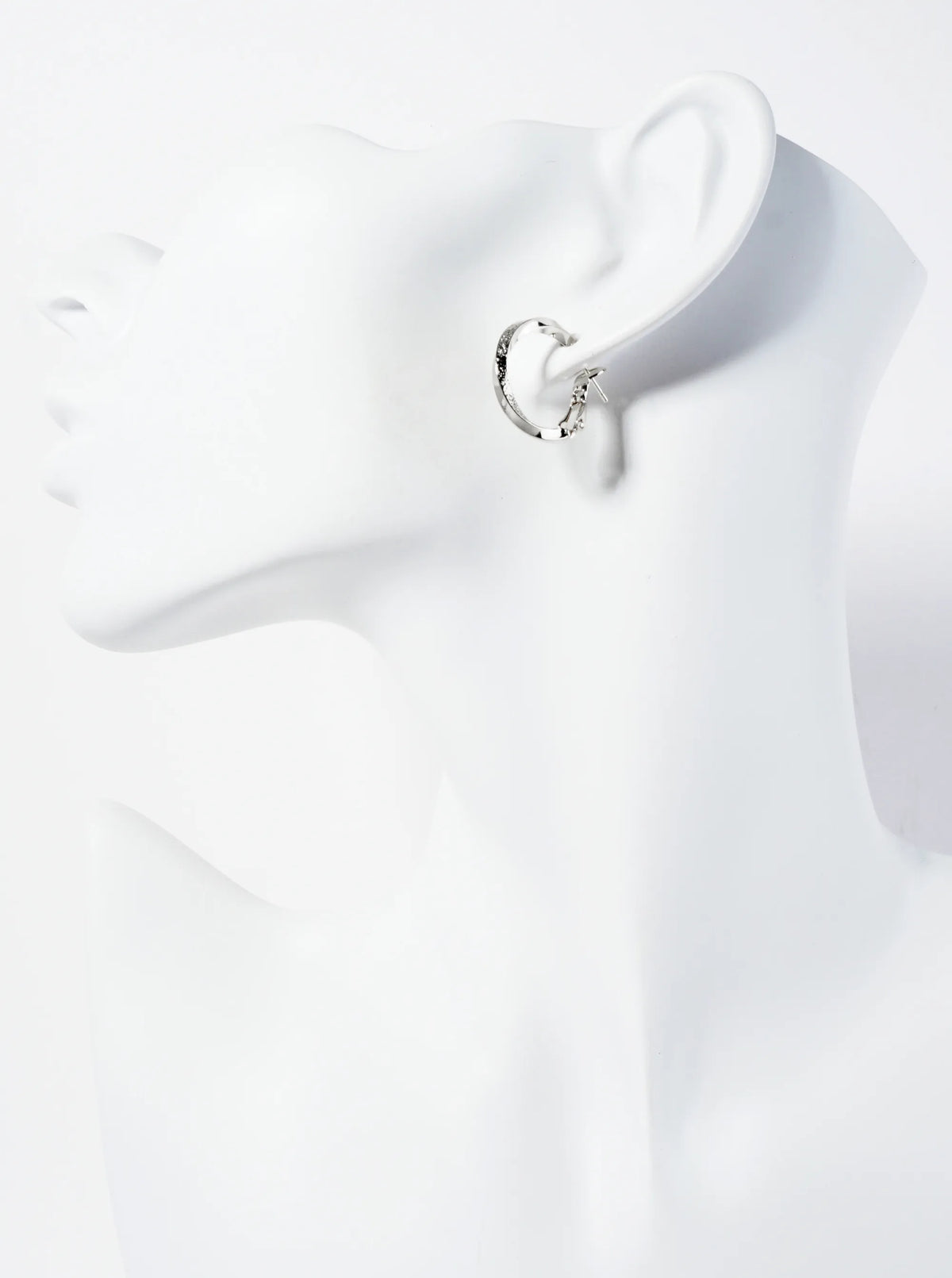 20mm 14K-Gold-Dipped Textured Twist Latch-Back Hoop Earrings