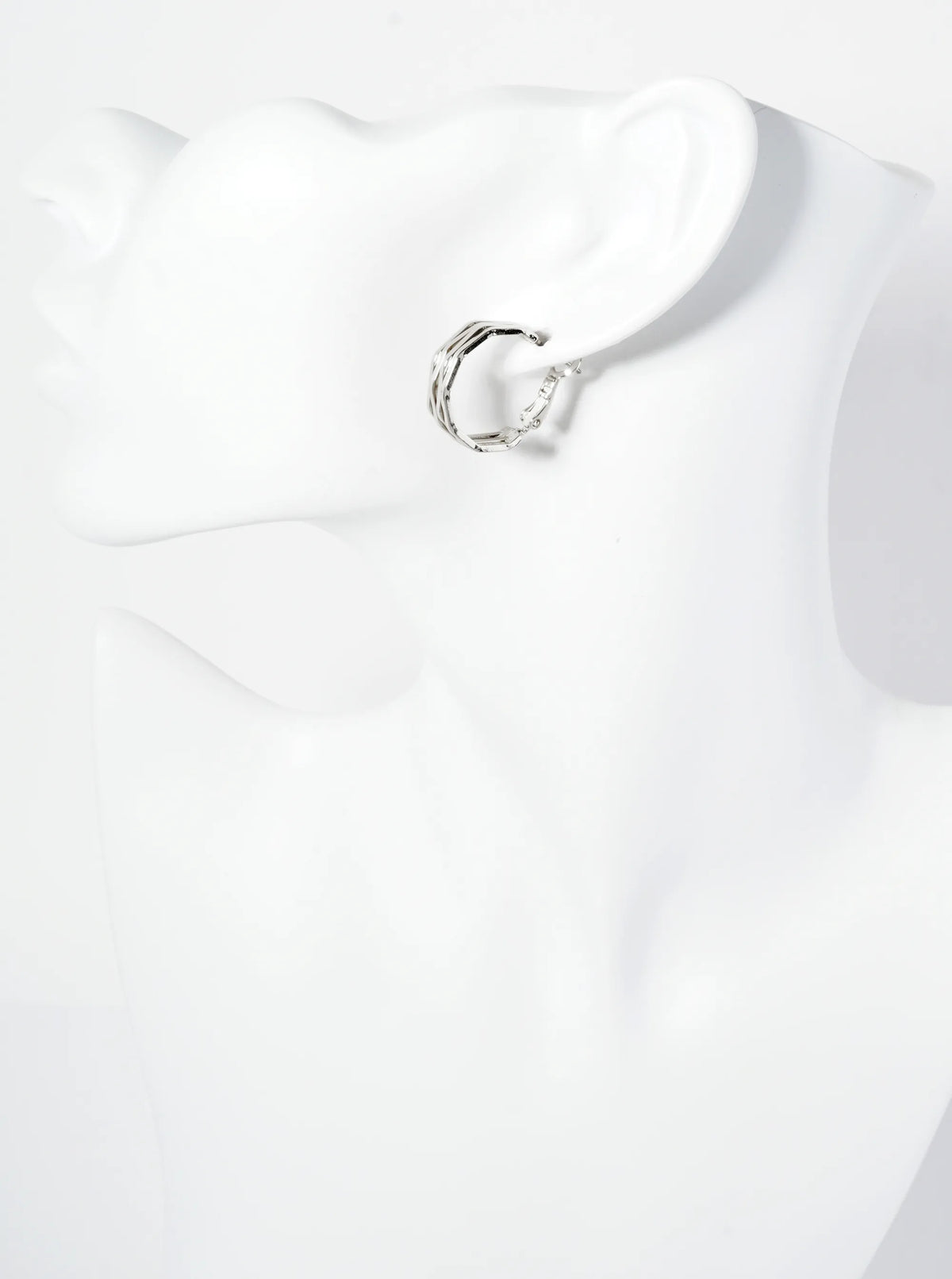 20mm Four Overlapping Octagon 14K-Gold-Dipped Geometric Latch-Back Hoop Earrings