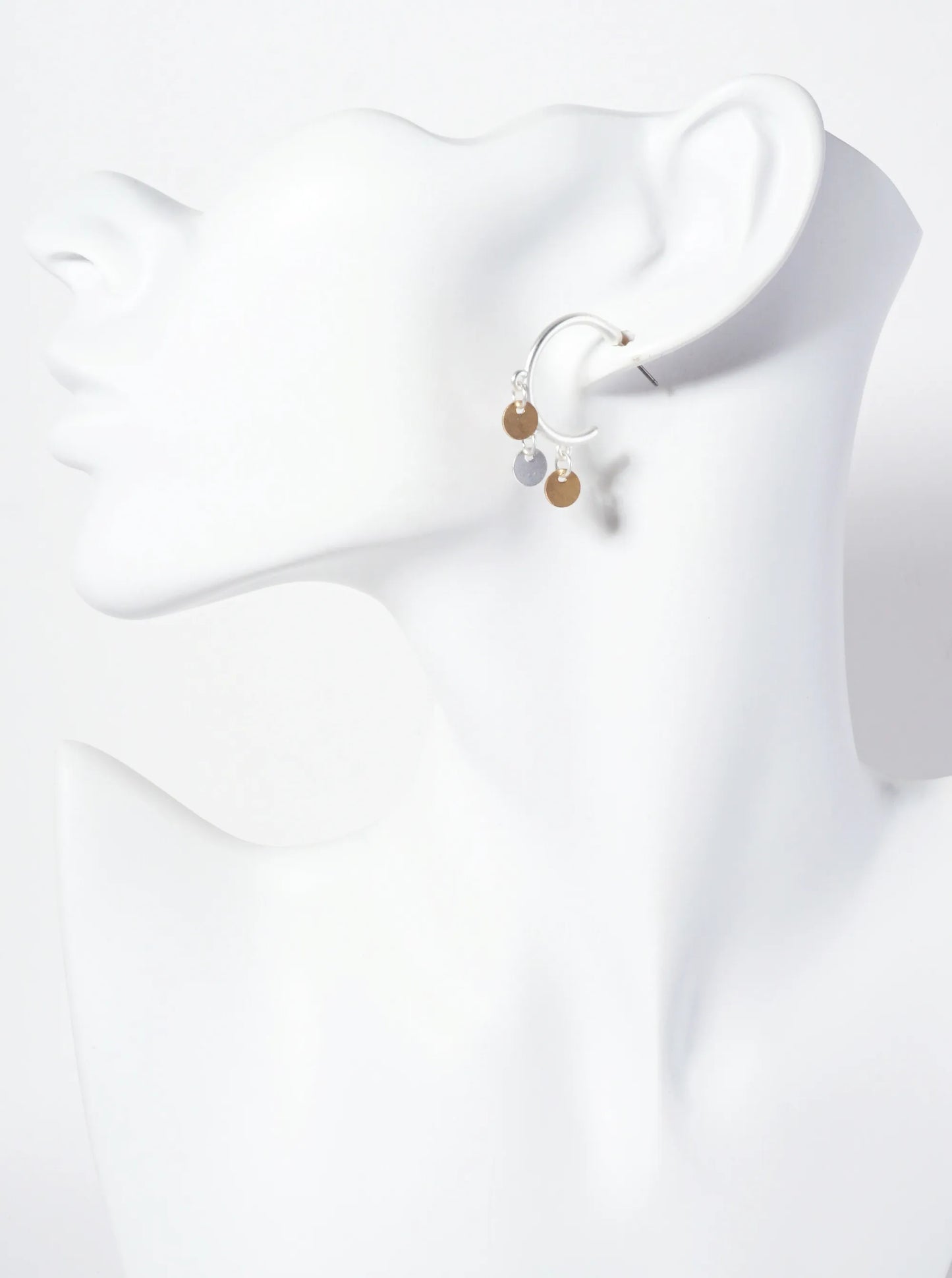 20mm Open Hoop Earrings With Disc Charms