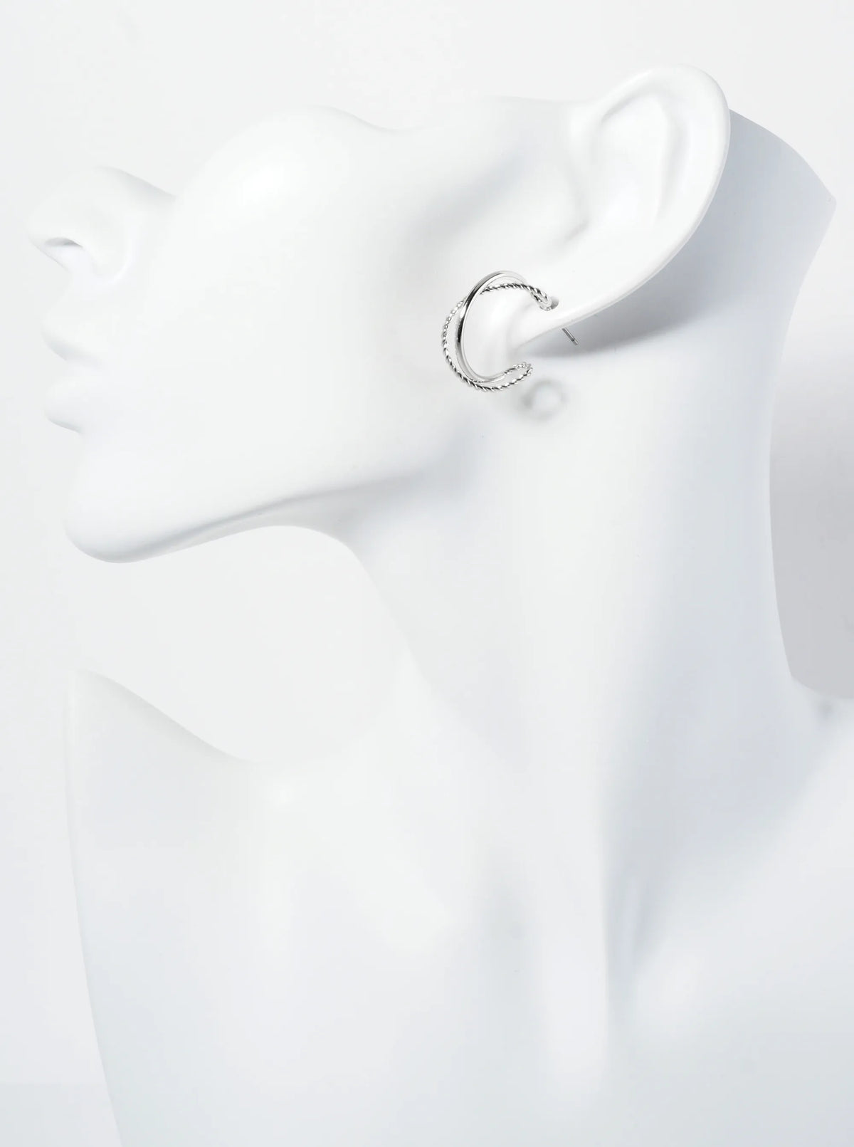 20mm Overlapping Textured 14K-Gold-Dipped Open Hoop Earrings