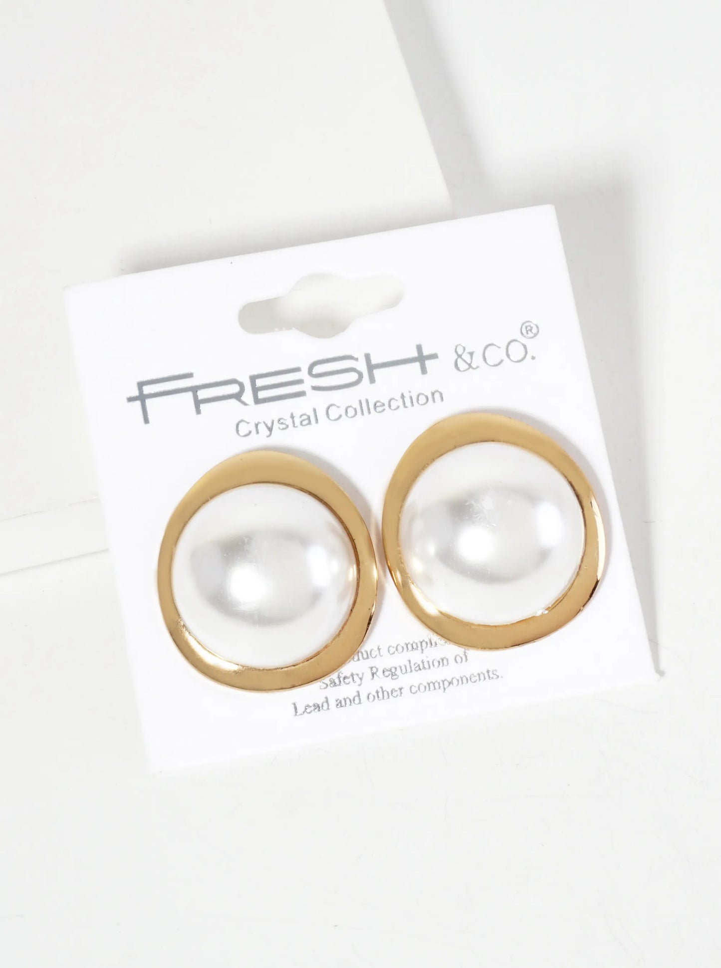 20mm Pearl Button Post Stud Earrings